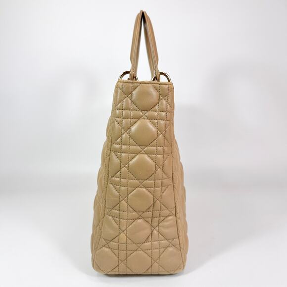 Christian Dior Lambskin Cannage Large Lady Dior Beige - Picture 5 of 12